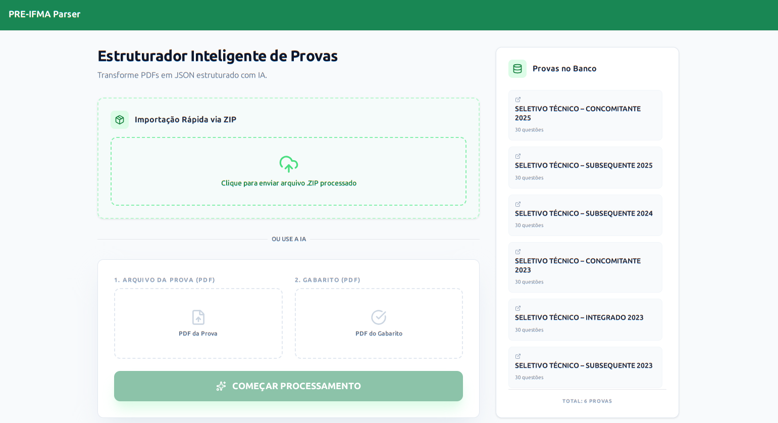 Screenshot do Parser